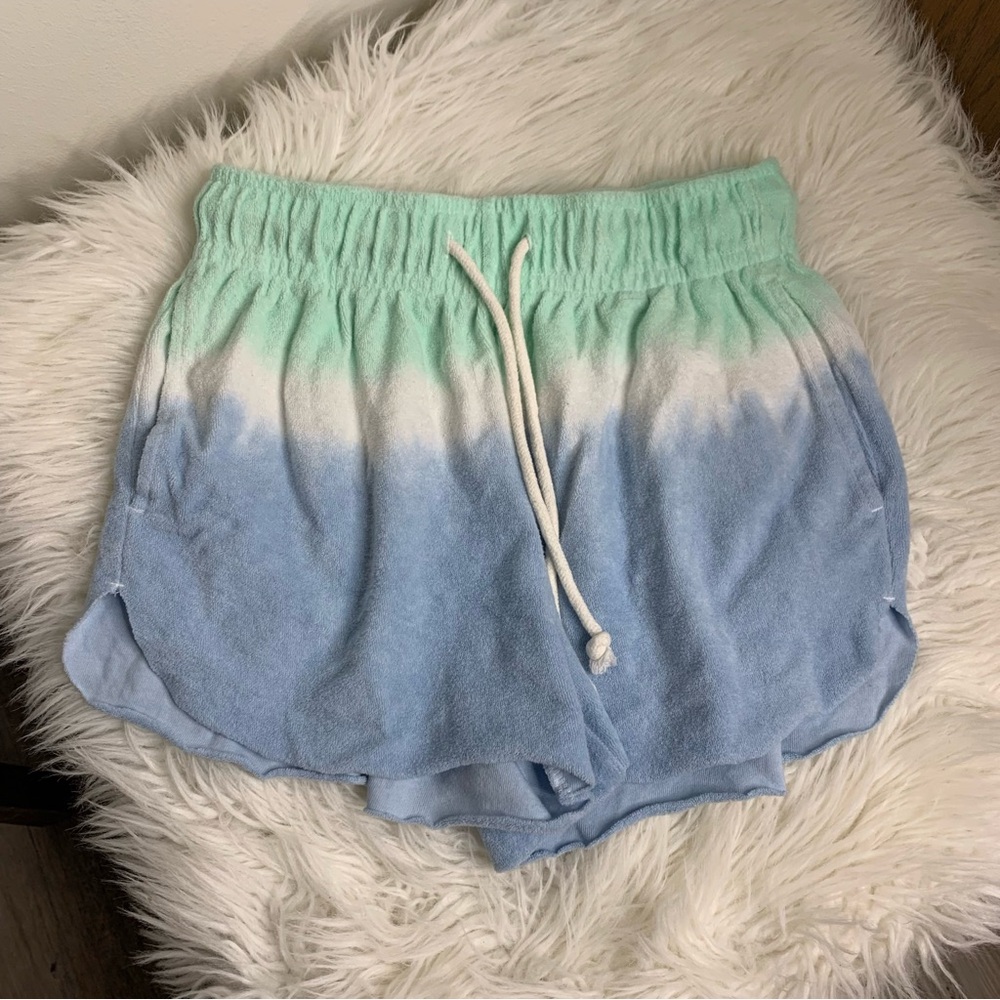 Wild Fable High-Rise Ombré Blue Green Terry Shorts